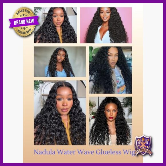 Glueless Human Hair Wig 18 Inch Water Wave Lace Front No Slip Drawstring main image 4